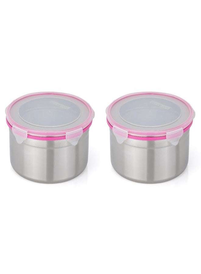 STEELLOCK Stainless Steel Airtight Container with Lid | Leakproof, BPA-Free, Durable Kitchen Storage | Multipurpose Food Storage Containers for Kitchen | SL-1602-set of 2, 3000ml each, Pink - Image 1